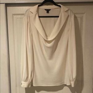 St.John- Elegant Cream Cowl Neck Blouse